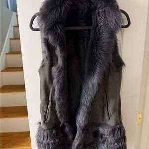 Fur and shearling vest- reversible